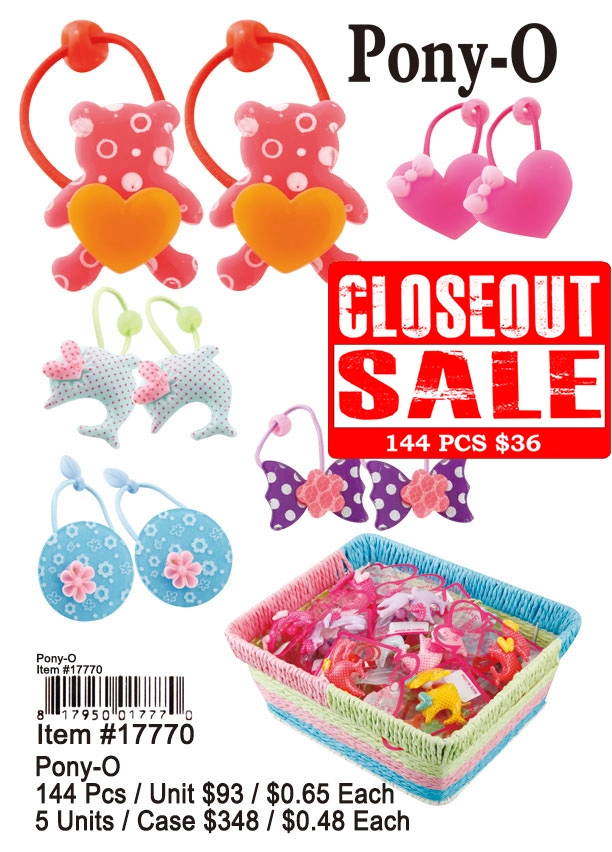 Pony O Hair Accessories - Closeout 144 Pcs.